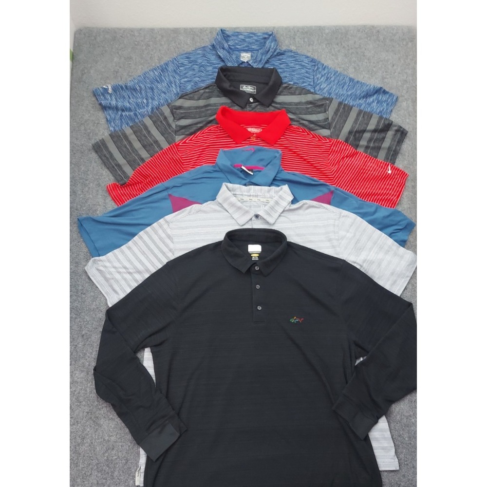 Lot 6 NIKE CALLAWAY GREG NORMAN Golf Polo Shirt Mens 2XL Peformance
